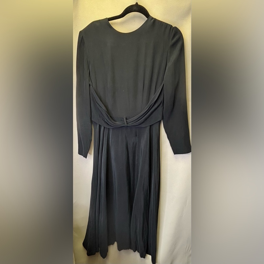 Branka Klarige 19770βs Vintage Women's 100% Silk Black Dress Size 10 USA